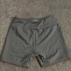 Gray High-Waist Bike Shorts for Performance